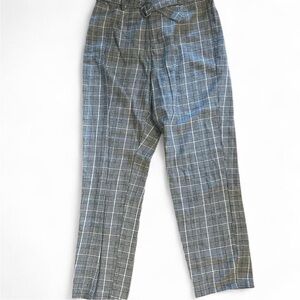 Kendall & Kylie Plaid Straight Leg Pants - Black and White